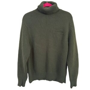 Rambler Knit Wool Turtleneck Sweater L‎ Green Made USA Vintage Classic